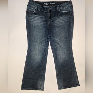 Lane Bryant Distinctly Boot Women's size 18P Dark Wash Blue Denim jeans